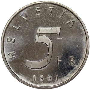 Switzerland, 5 Francs 1981, Bern