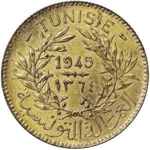 Tunisia, Muhammad Al-Amin Bey, 2 Francs 1945