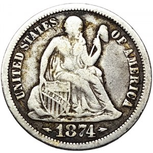 United States, Dime 1874, Philadelphia