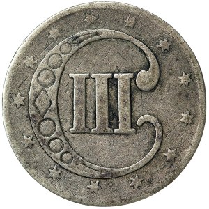 Spojené státy, 3 centy 1852, Philadelphia