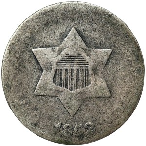 Spojené státy, 3 centy 1852, Philadelphia
