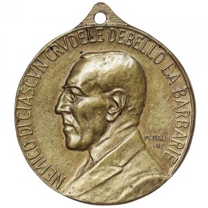 Spojené státy americké, Thomas Woodrow Wilson 28. prezident USA, Medaile za ukončení 1. světové války - Woodrowu Wilsonovi, zasloužilému o lidskost, čest a slávu (v italštině) 1918