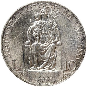 Vatikán, Pio XI, 10 lir 1931