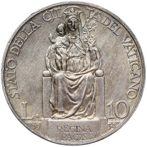 Vatican City, Pio XI, 10 Lire 1934