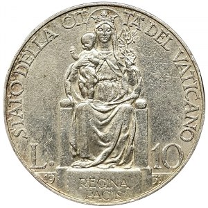 Vatican City, Pio XI, 10 Lire 1934