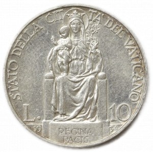 Vatican City, Pio XI, 10 Lire 1934