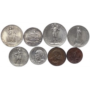 Watykan, Pio XI, kompletna seria 8 szt. 1929