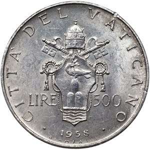 Vatican City, Pio XII, 500 Lire 1958