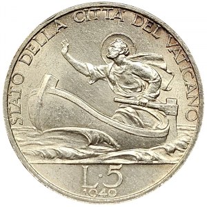 Watykan, Pio XII, 5 lirów 1940 r.