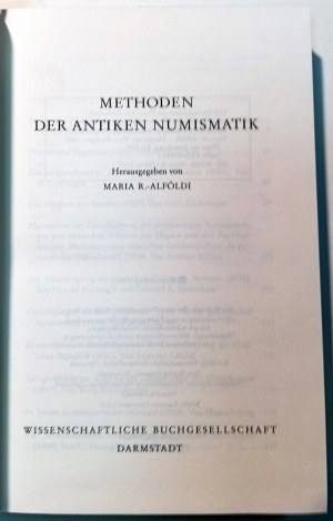 METHODEN DER ANTIKEN NUMISMATIK. ALFOELDI, MARIA R.. 1989