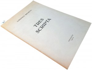 TRES SCRIPTA. BRUNETTI, LODOVICO. 1970.