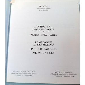 AIAM IX MOSTRA DELLA MEDAGLIA E DELLA PLACCHETTA D'ARTE. 30/09-02/10/1994. 1994.