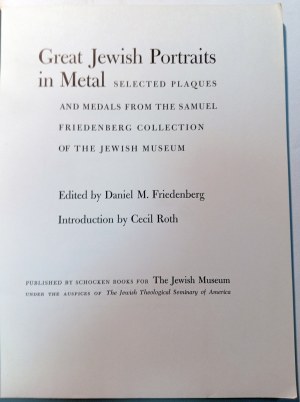 GREAT JEWISH PORTRAITS IN METAL. FRIEDENBERG, DANIEL M.. 1963