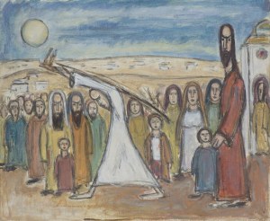 David Yecheskiel Kirszenbaum, Uzdravení (biblická scéna), 50. léta 20. století.