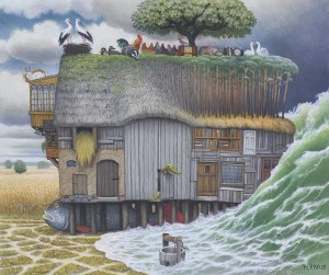 Jacek Yerka, Ready for the Flood, 2025