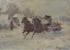 Wladyslaw Chmielinski (Stachowicz), WINTER THROUGH THE VILLAGE