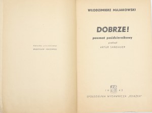 Vladimir Mayakovsky, Well! : an October poem. Translated by Artur Sandauer. 1st ed.