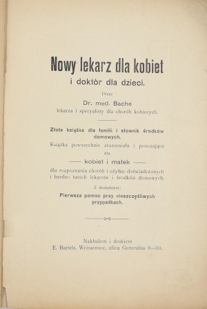 Bache, New Doctor for Women and Doctor for Children [1890].