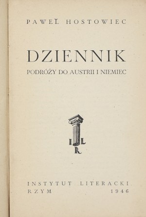 Paweł Hostowiec [Jerzy Stempowski], Deník z cesty do Rakouska a Německa [1946].