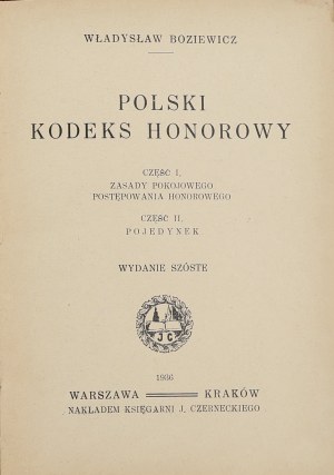 Wladyslaw Boziewicz, Polish Code of Honor [1936].