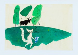 Jozef Wilkoń (b. 1930), Postcard (signed by the artist)