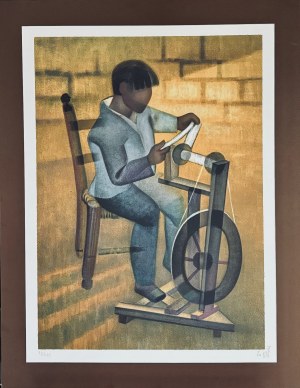 Louis TOFFOLI (1907-1999), Le Fileur z cyklu Metiers (Zawody), 1991