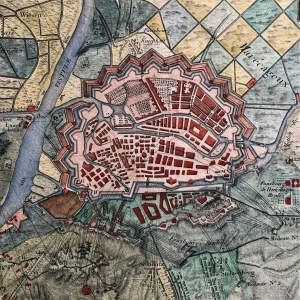 Assedio di Danzica - Mappa del XIX secolo.