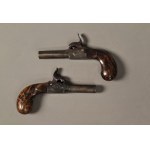Pair of travel guns, 19th century.