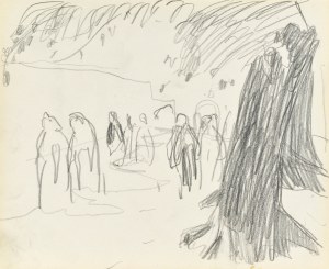 Stanislaw KAMOCKI (1875-1944), Après la messe. Sortie de l'église de Tyniec, été 1903