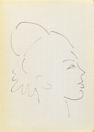 Jerzy PANEK (1918-2001), Głowa dziewczyny ukazana z prawego profilu, 1964