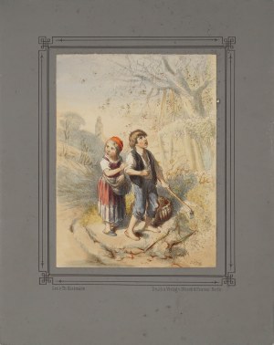 Theodor HOSEMANN (1807-1875), Little looters in an orchard, 1854