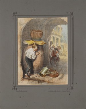 Theodor HOSEMANN (1807-1875), A game of hide and seek, 1854