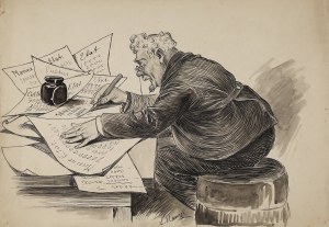 Ludwig MANZEL (1858-1936), Caricature of a Szczecin accountant, 19th/20th century[Szczecin, Kadyny].