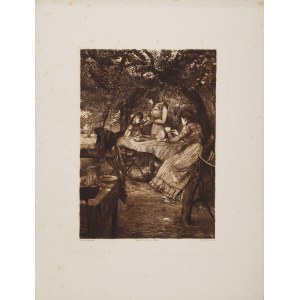 Georg ERLER (1871-1950), Śniadanie w ogrodzie, pocz. XX w.