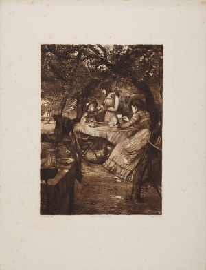 Georg ERLER (1871-1950), Śniadanie w ogrodzie, pocz. XX w.