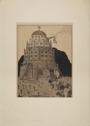 Julius DIEZ (1870-1957), Satire on the October Revolution of 1917 - Escape from the Tower of Babel (tit.org: 