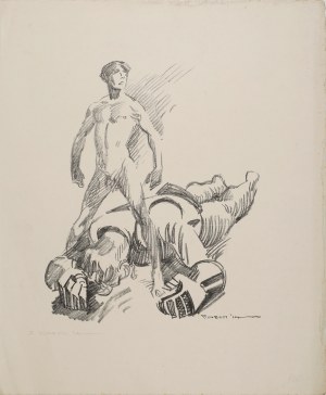 Gino de FINETTI (1877- 1955), Young David's victory over Goliath, 1914