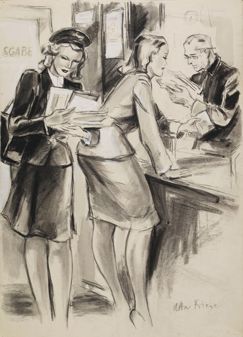 [Ministerstwo Propagandy III Rzeszy] Victor FRIESE (1906-1969), Atrakcyjna listonoszka w redakcji, 1943