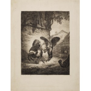 Joseph TROUILLEUX (1819-1899), Walka kogutów, 1875