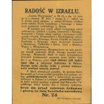 Joy in Israel (Catholic-National Bloc election leaflet for the 1928 parliamentary elections)