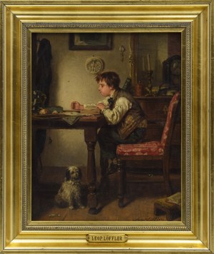 Leopold LOEFFLER (1827-1898), Boy catching a fly