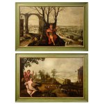 Joos II DE MOMPER (1564-1635), Lodewyk TOEPUT (POZZOSERRATO) (c.1550-c.1603), Seasons - Winter and Summer - pair of paintings, 1583