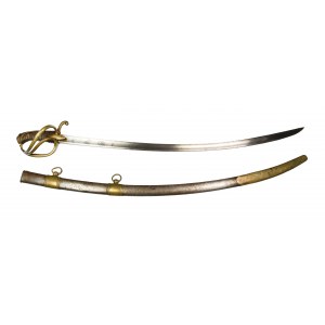 Offizierssäbel, französisch aus der ersten Kaiserzeit, in Scheide