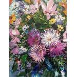 Mika FLATEK (pseud. b. 1974), Bouquet and juicy peaches, 2025