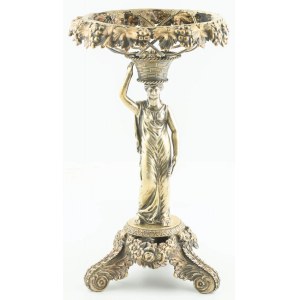 PATTERN-DECORATION TABLE WITH CARIBBEAN, England, London, 1827, Silver, sample 925, weight 1206 g, height 36 cm.