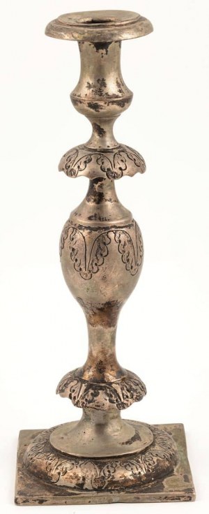 SINGLE FLAME candlestick, Piotrkow, Chaim Joachim Frenkiel, 1834-55