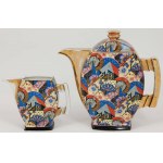 TANK AND MILLER, flat service, cubist decoration, Poland, Ćmielów, ca. 1930.