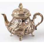 TEA TANK, Germany Schwäbisch Gmünd, Gottlieb Kurz, after 1895, Silver, sample 830, bone (insulators), total weight 522 g.