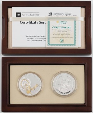 DVĚ pamětní mince, 600 let polsko-tureckých diplomatických vztahů, 2014