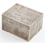 PHERESLI PAPER BOX BY LAFERM COMPANY, Russia, Moscow, Aleksandr Alekseev Mukhin, 1885, Silver, sample 84, internally gilded, weight 307.3 g; 5.5 x 9 x 7.2 cm